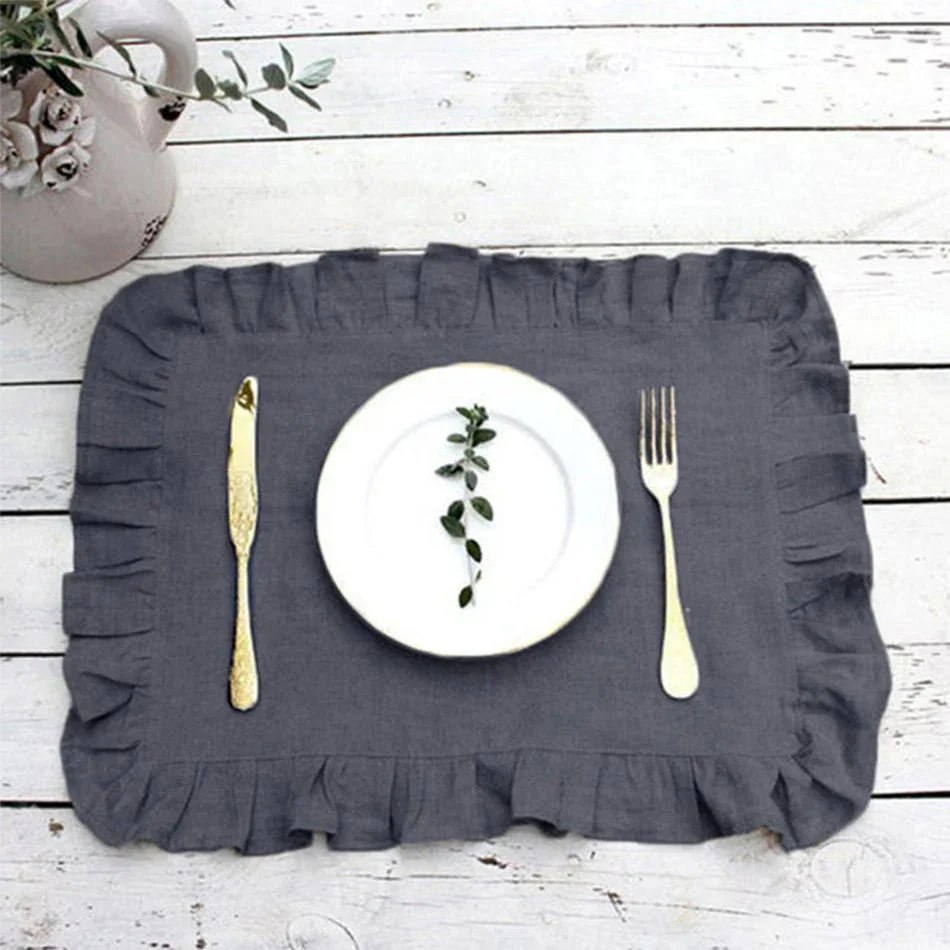 LOOMED LINEN – Handmade Linen Napkin with Fine Ruffled Edge - Image 10