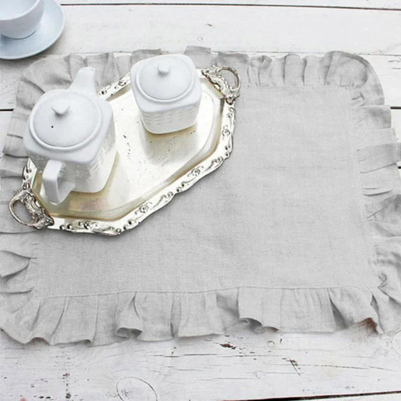 LOOMED LINEN – Handmade Linen Napkin with Fine Ruffled Edge - Image 13