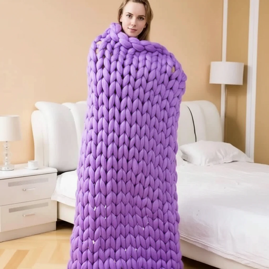 Loomora – Handmade Minky Chunky Blanket for Ultimate Comfort - Image 13