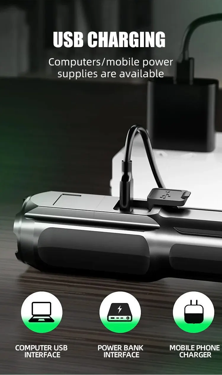 LUMATRON – Powerful LED Flashlight with 100000 Lumens, USB Charging & Waterproof Zoom Design - Image 10