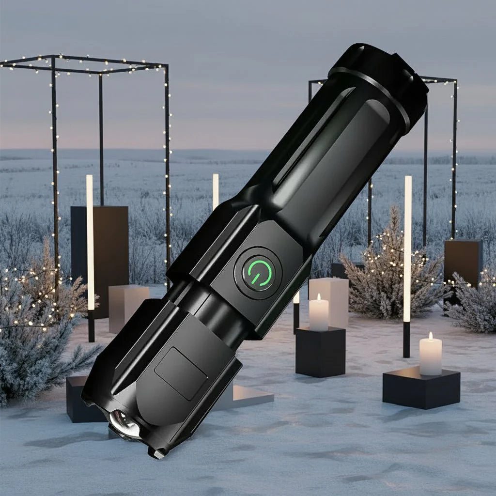 LUMATRON – Powerful LED Flashlight with 100000 Lumens, USB Charging & Waterproof Zoom Design - Image 3