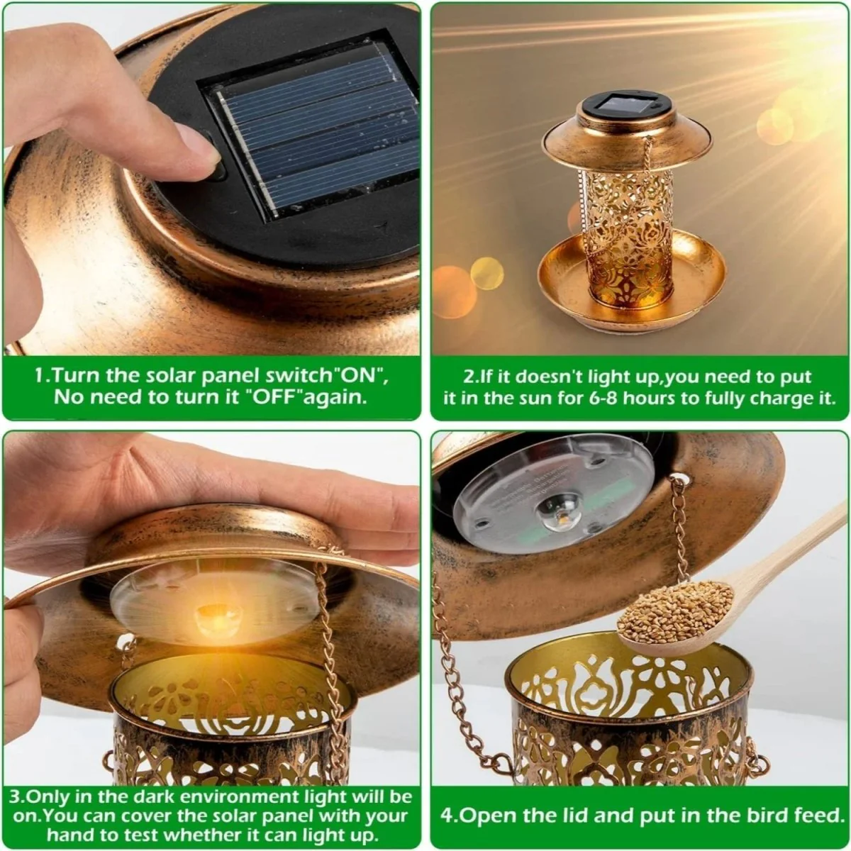 LUMIBLOOM – LED-illuminated solar bird feeder station for decorative garden areas - Image 7