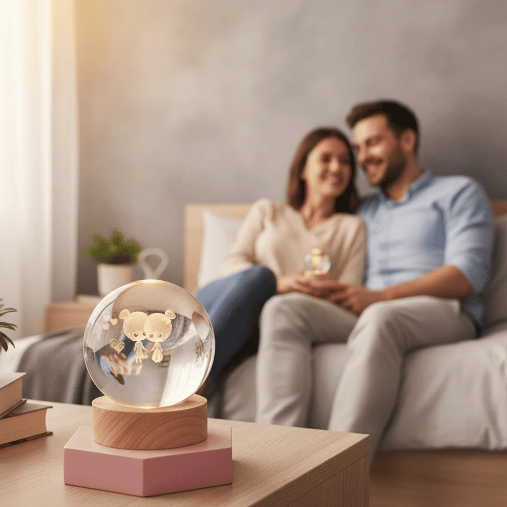 LUMICRYSTA – Elegant 3D LED night lamp with sparkling crystal shine - Image 4