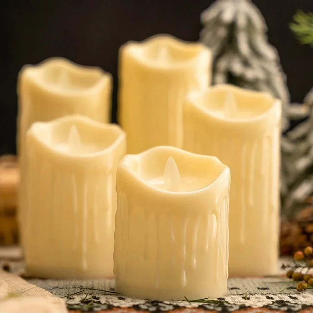 LumiFlame LED Candles – Flameless Electronic Decoration, Set in Ivory White - Image 4