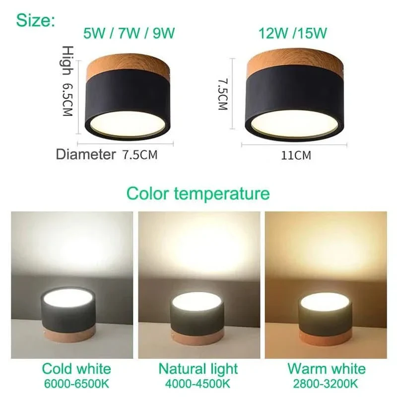 LumiNord – Modern Dimmable LED Ceiling Light with Wood Design - Image 4