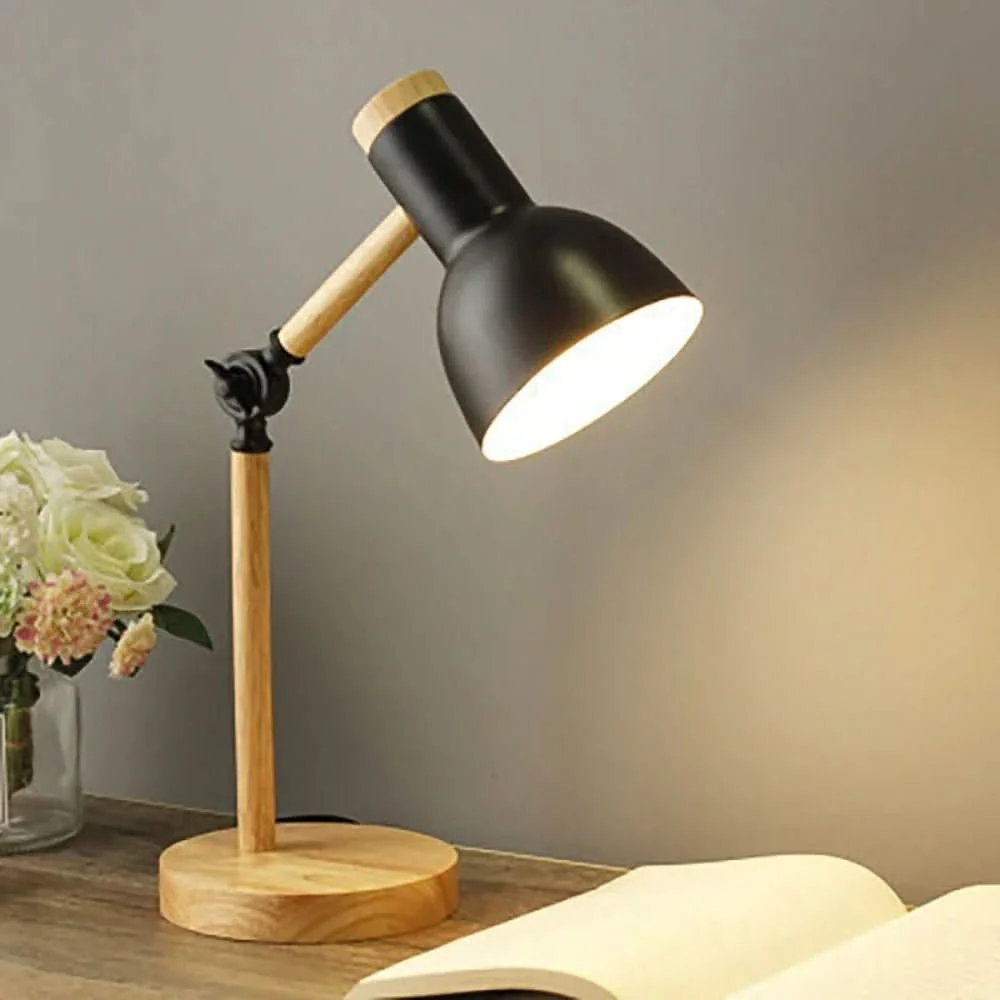 LUMOWOOD Desk Lamp - Adjustable wooden table lamp in Scandinavian style for stylish lighting - Image 5