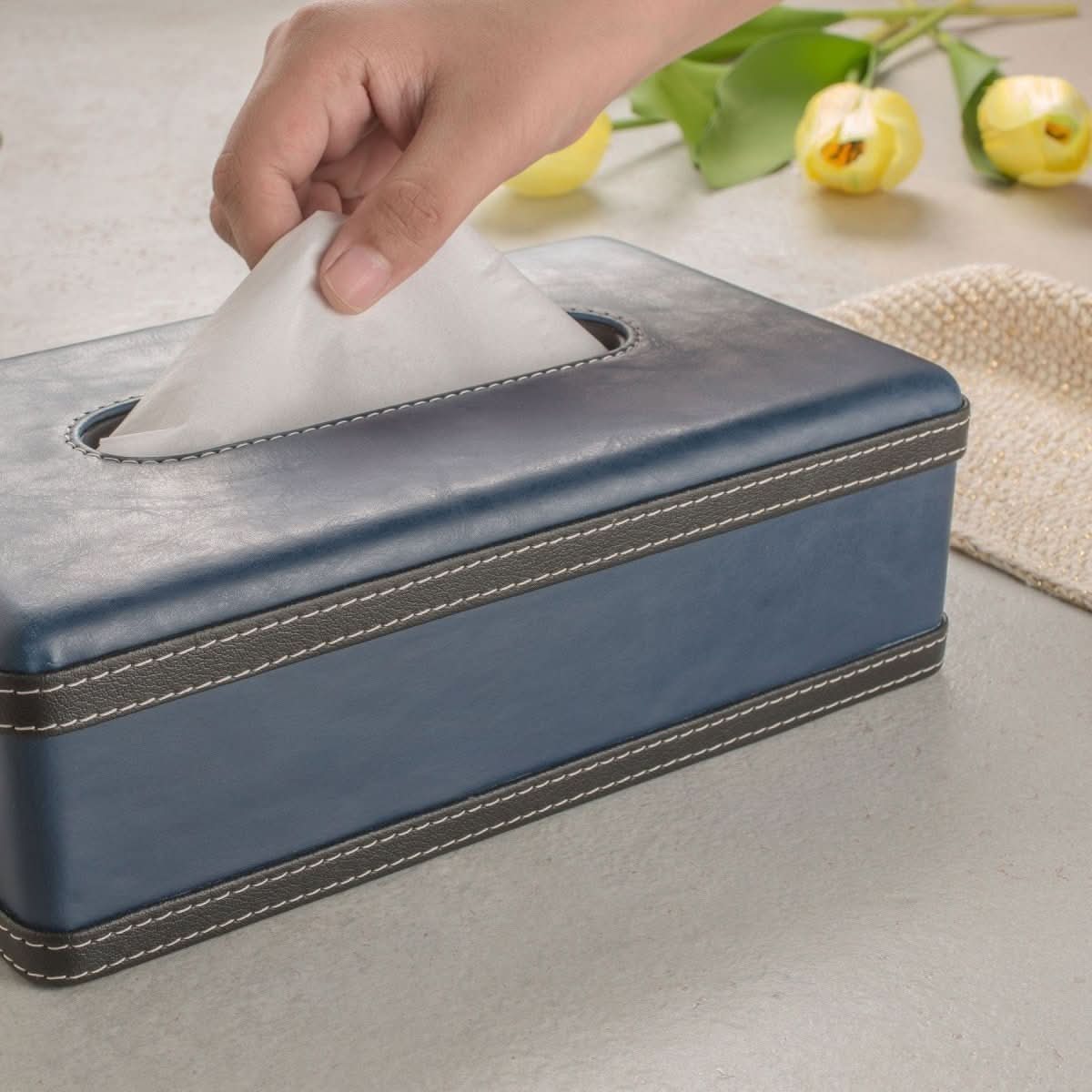 Luscenta Leather Case | Handmade Tissue Holder | Elegant Design Made of Faux Leather | For Home, Office & Car - Image 4
