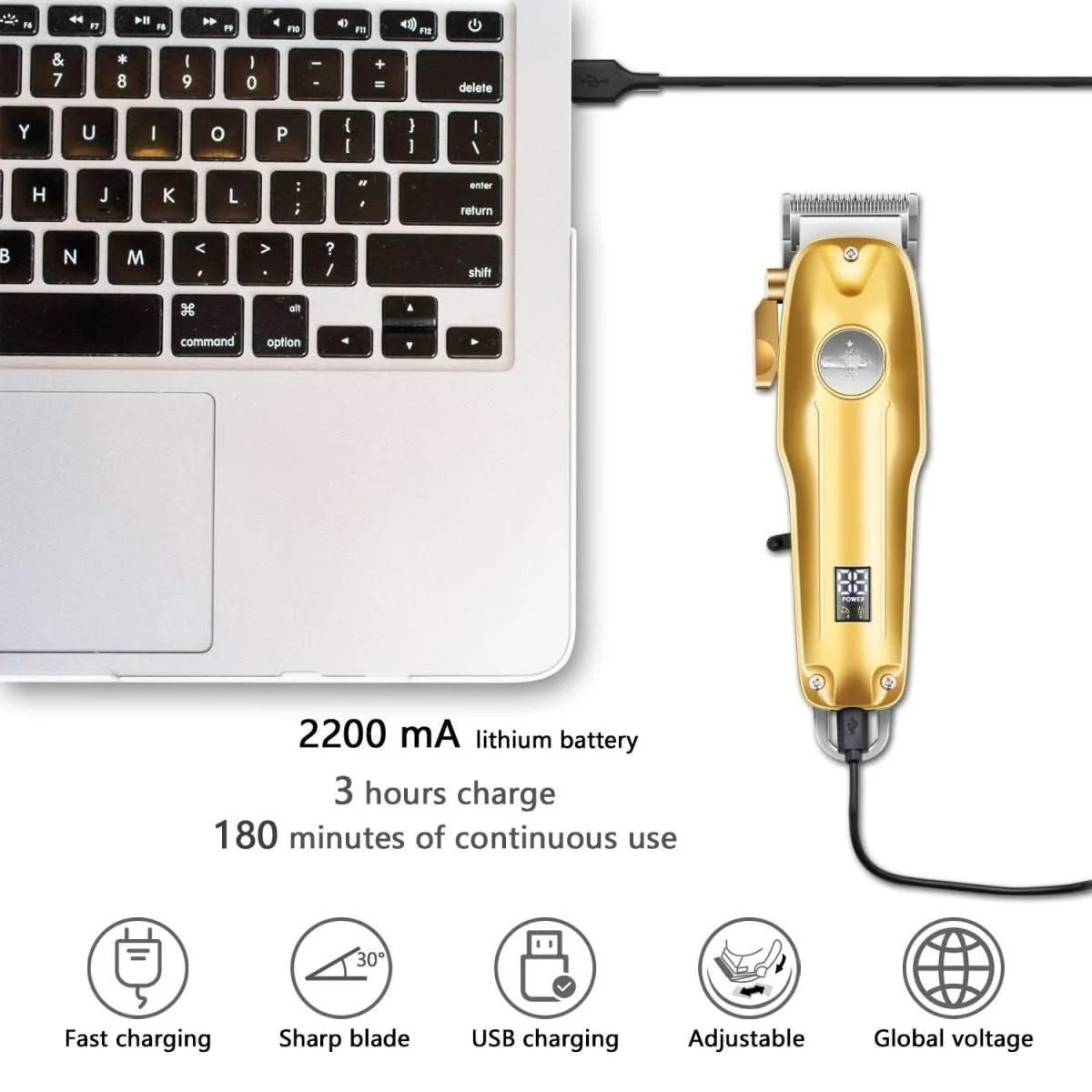 LuxCut – Cordless Hair Clipper with LED Display for Precise Styling - Image 4