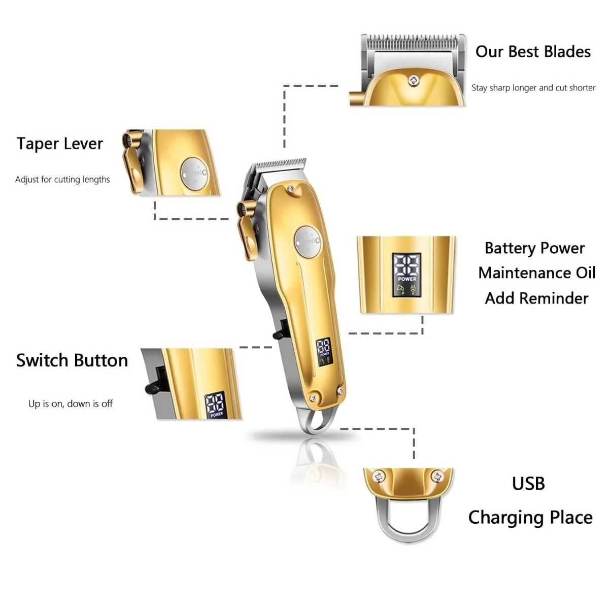 LuxCut – Cordless Hair Clipper with LED Display for Precise Styling - Image 8