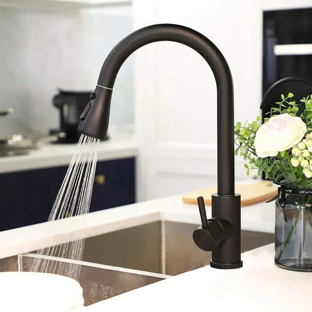 LUXSINK – Modern kitchen faucet with high arc and pull-out spout for elegant kitchens - Image 4