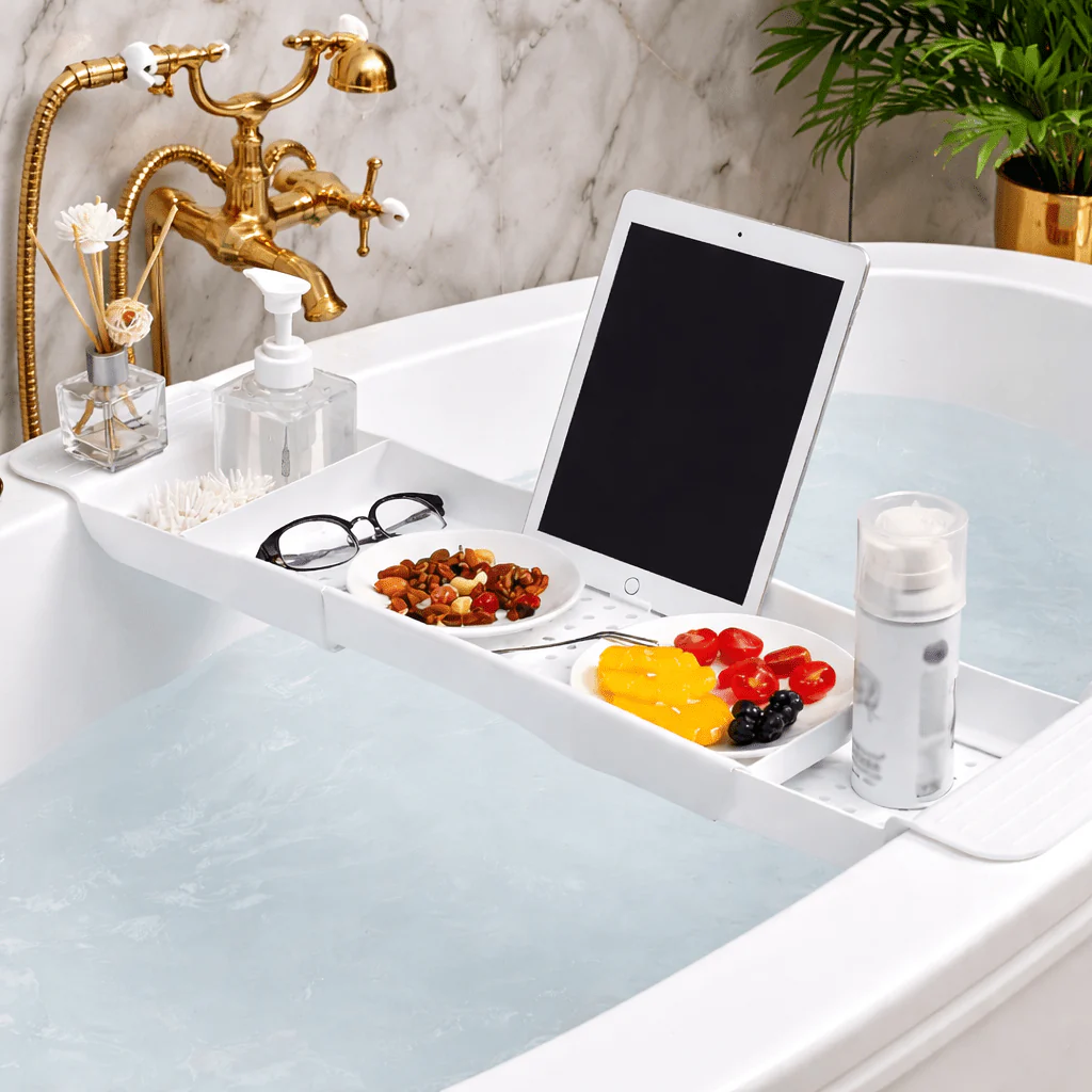 LUXTUB – Extendable Bathtub Tray for Daily Bath Organization