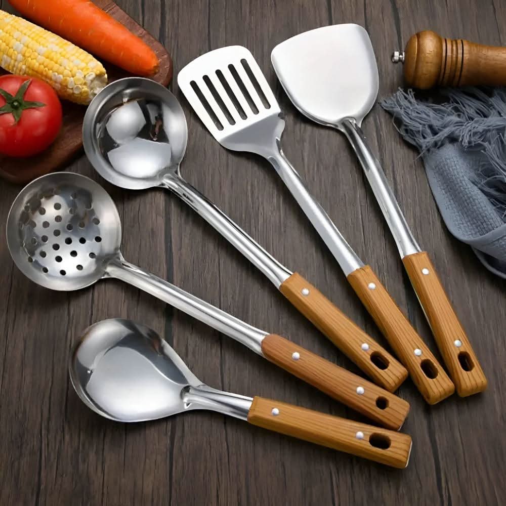 Luxury stainless steel kitchen utensil set - Elegant design & durability for stylish chefs - Image 5