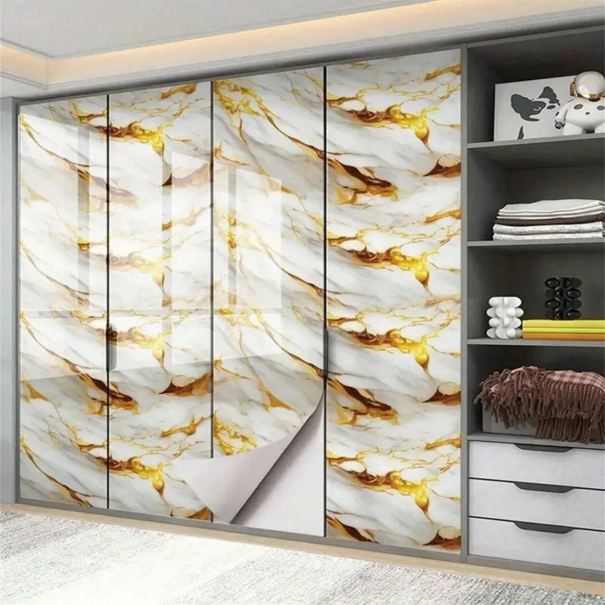 LUXWRAP – Aluminum Foil Marble Wallpaper for Kitchen and Bathroom Renovations - Image 9