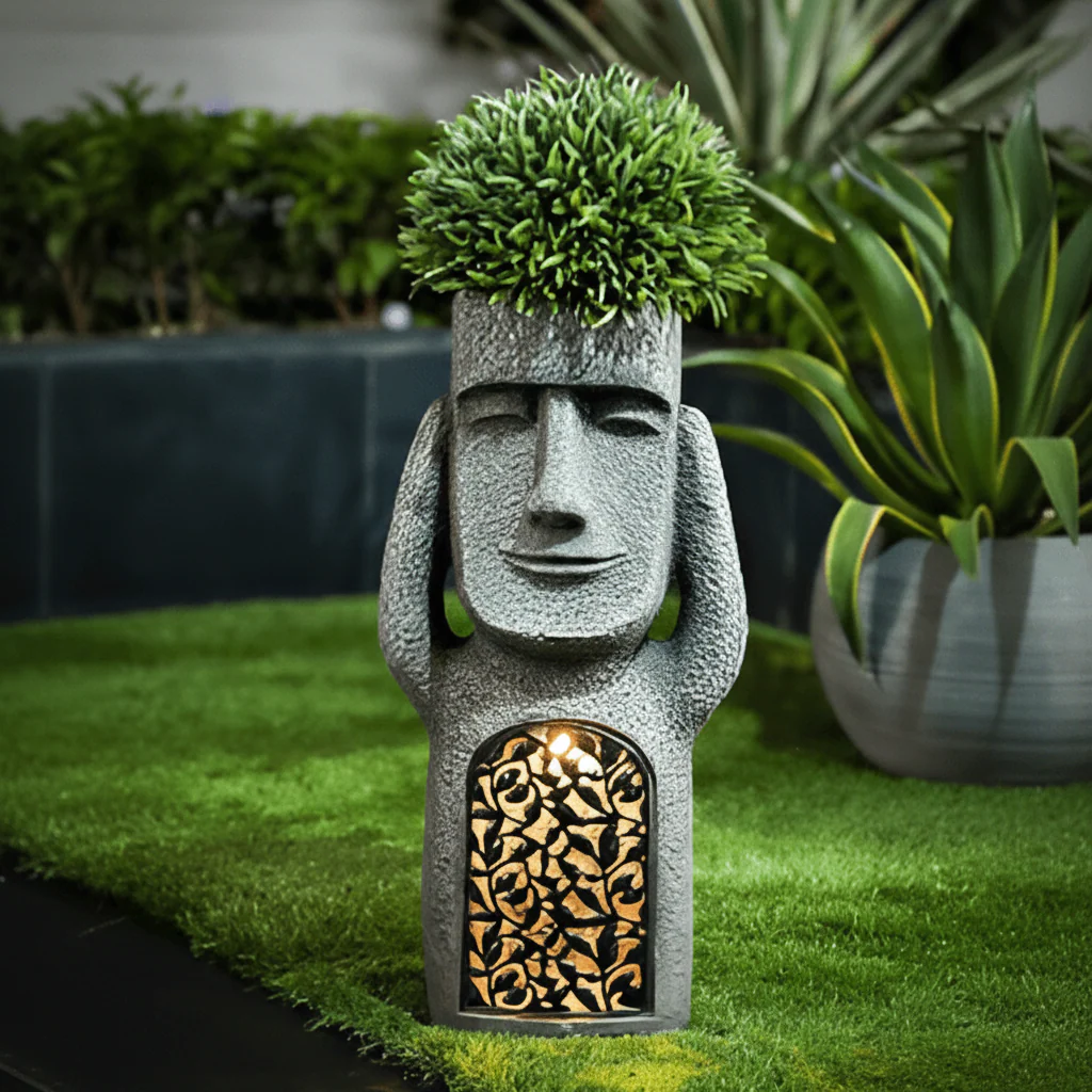 Magical Trio - solar resin garden statues for an enchanting atmosphere