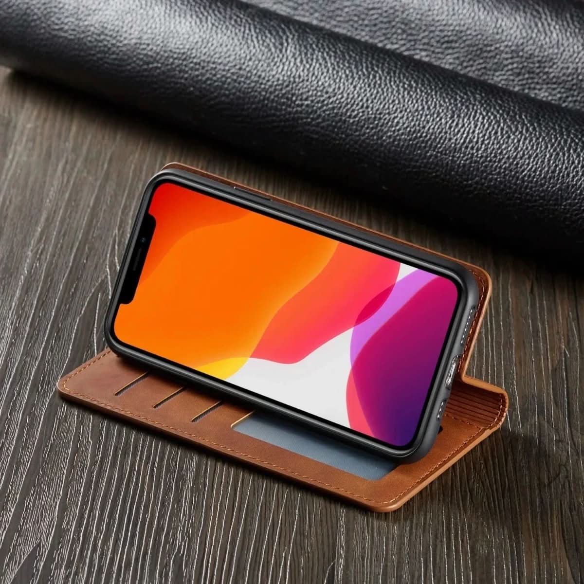 Magnetic Leather iPhone Case - Elegant leather case with magnetic closure for optimum protection - Image 3