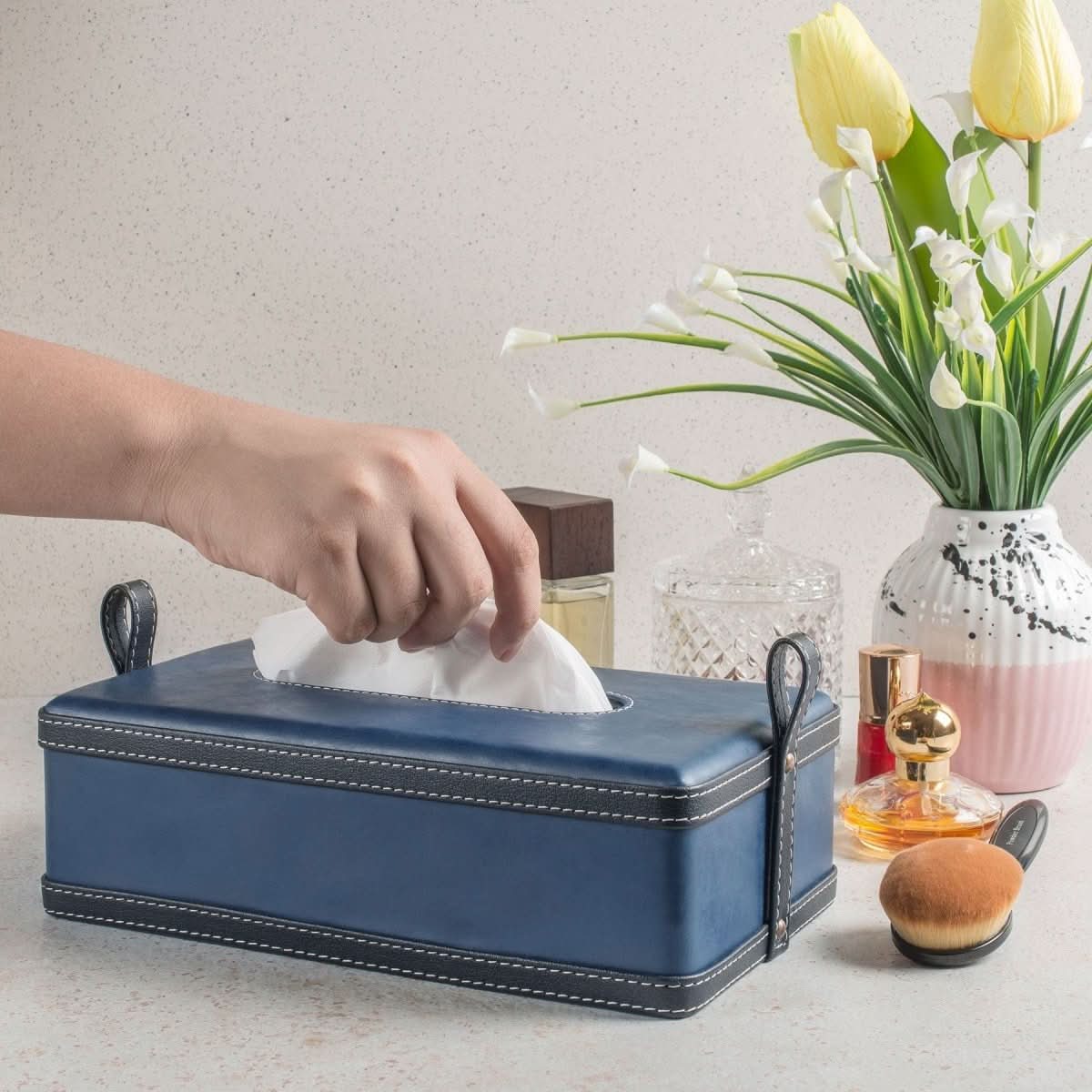 Maison Verel Leather Box | Handmade Tissue Holder | Luxurious Design Made of Faux Leather | For Home, Office & Car - Image 2
