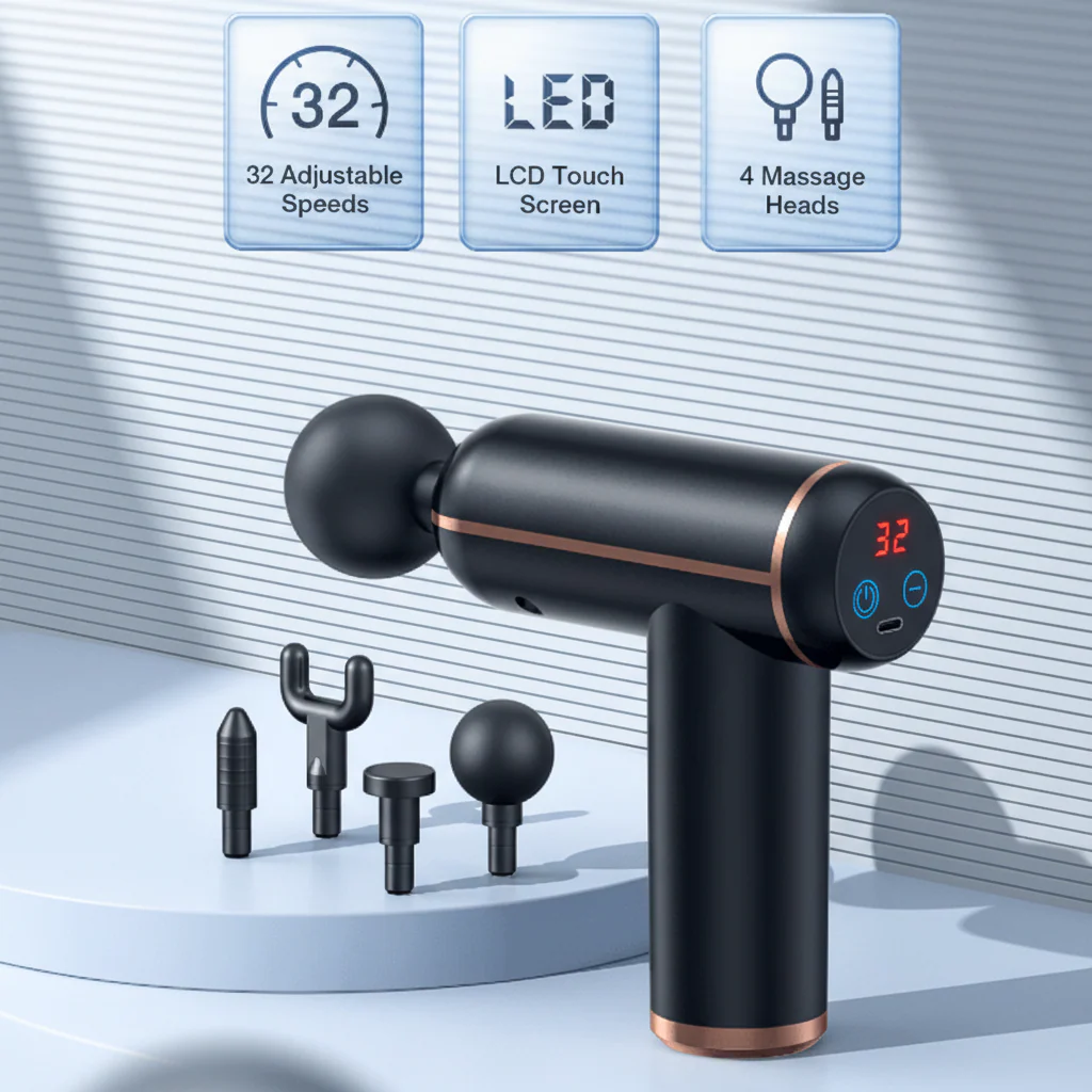 MassageGun Pro - Portable massage gun with 4 attachments for effective muscle regeneration - Image 4