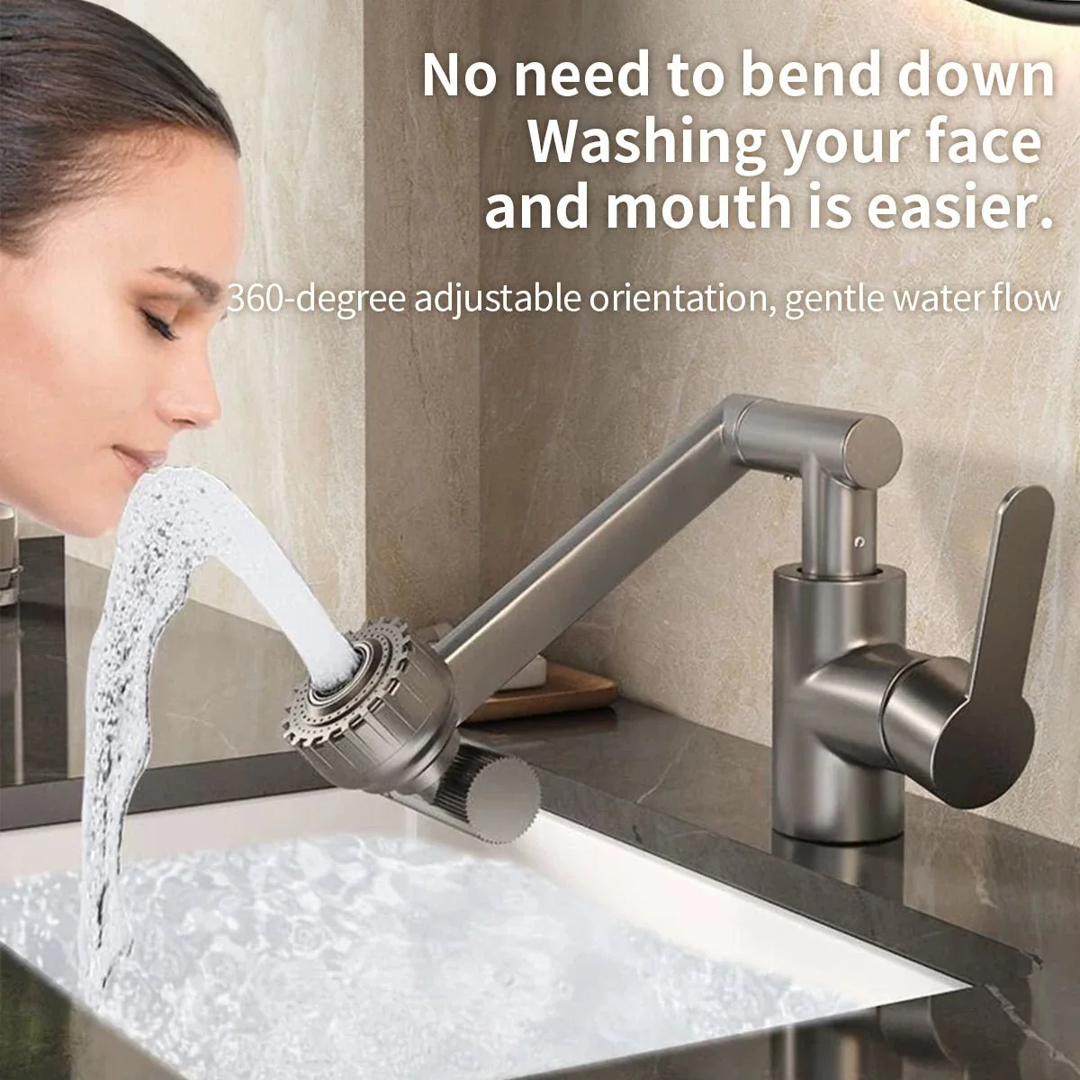 MECHAFLOW 360 – 360° robotic arm kitchen faucet with bubble & shower spray - Image 5