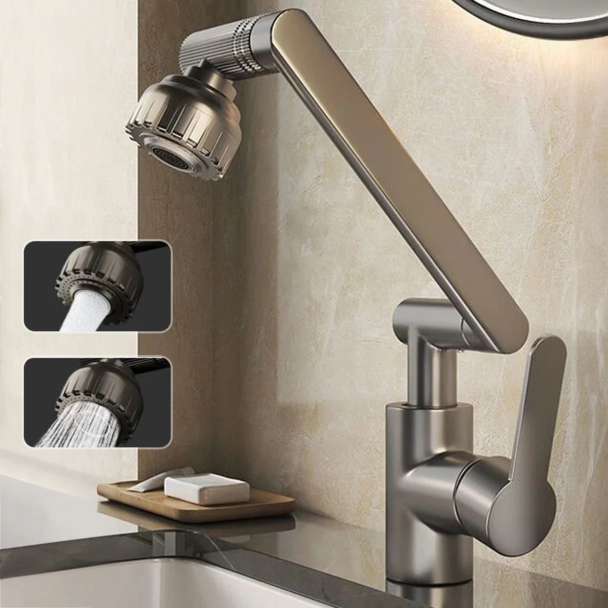 MECHAFLOW 360 – 360° robotic arm kitchen faucet with bubble & shower spray - Image 7