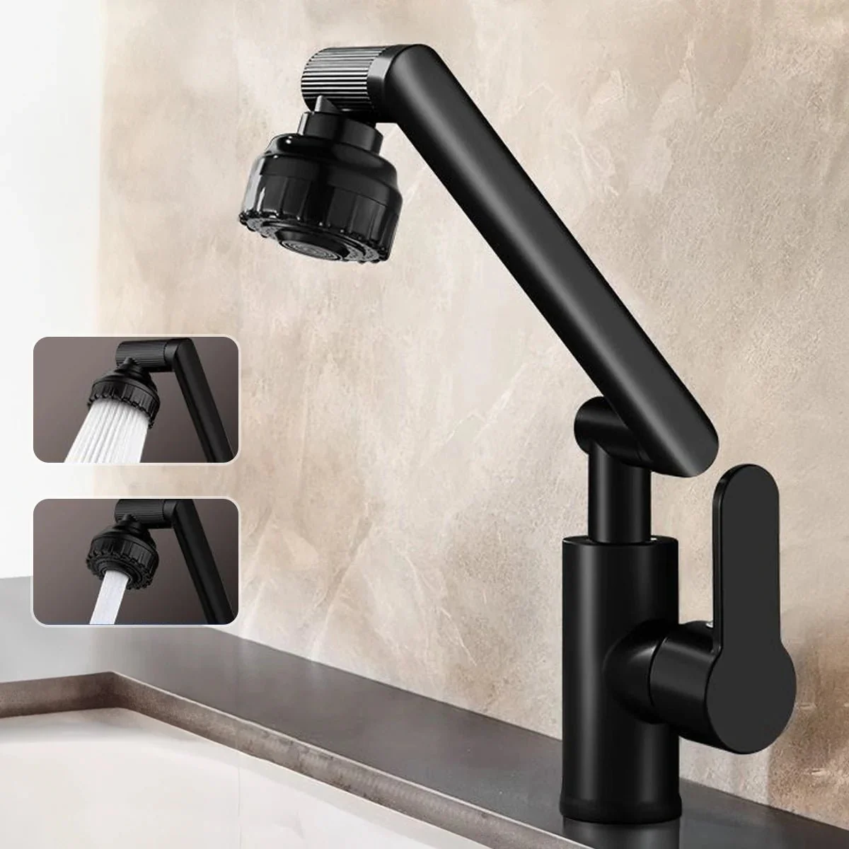 MECHAFLOW 360 – 360° robotic arm kitchen faucet with bubble & shower spray - Image 9