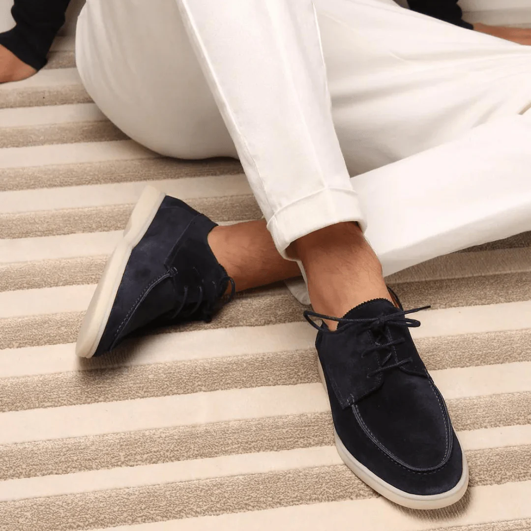 Men's Leather Loafers - Elegant men's loafers with laces for style & comfort
