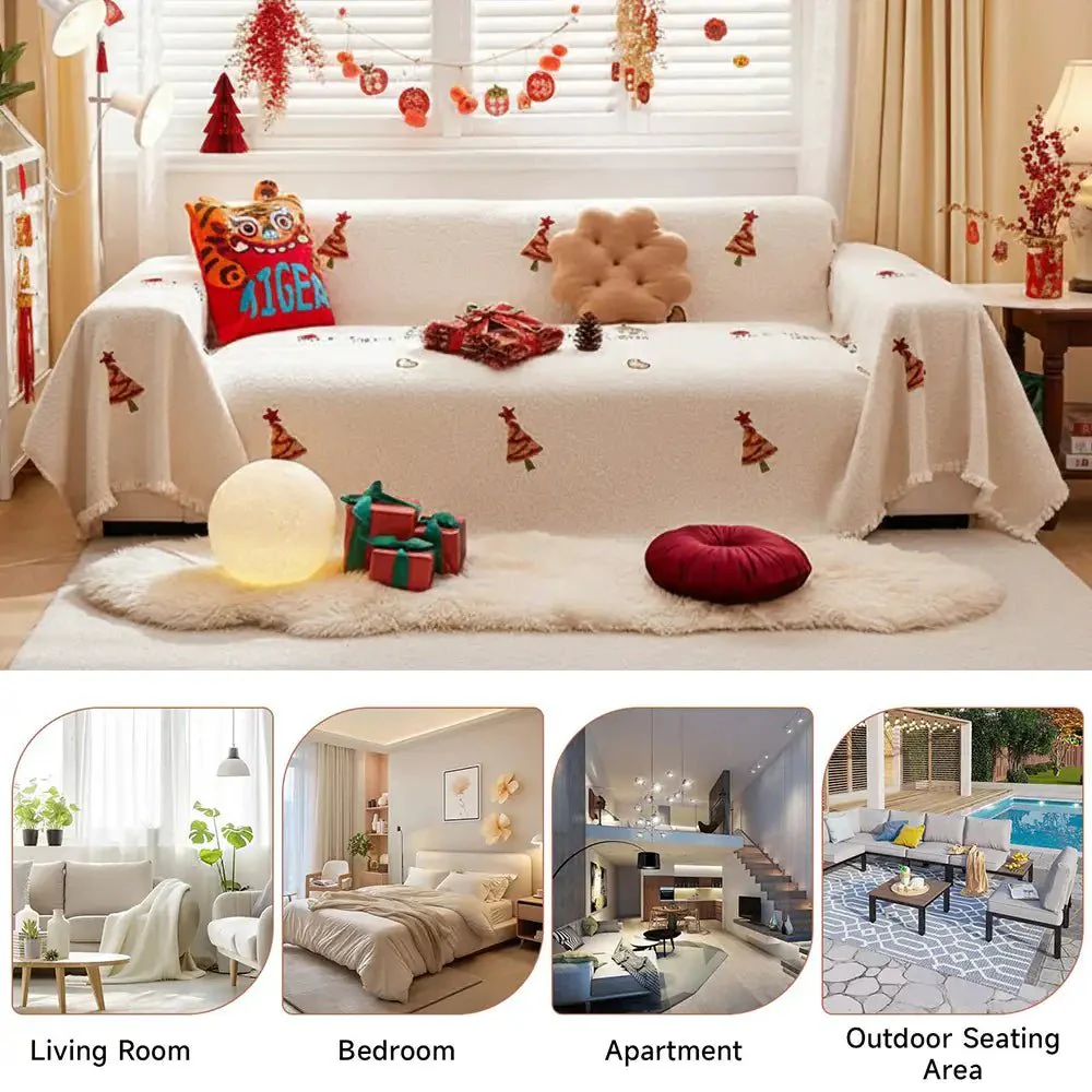 MERRYFLEECE – Christmas plush sofa blanket with festive tree design and ultra-soft comfort - Image 9