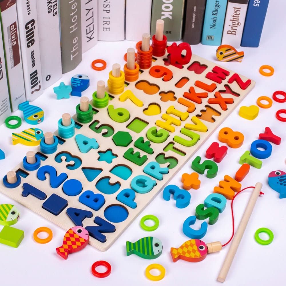 MindGrow - wooden educational game board to promote counting, shapes & fine motor skills - Image 2