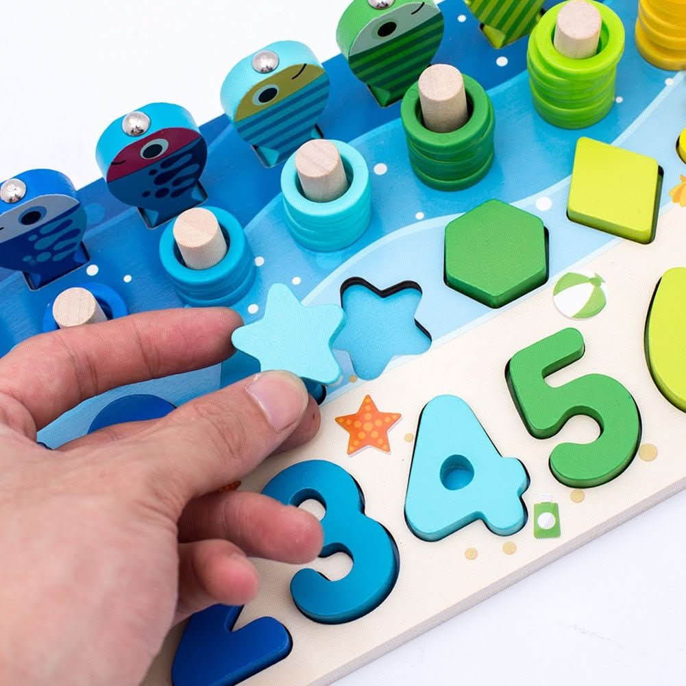 MindGrow - wooden educational game board to promote counting, shapes & fine motor skills - Image 6
