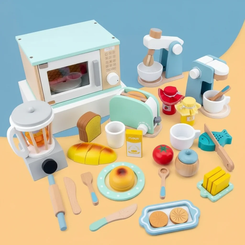 MiniChef Woodset - Realistic wooden kitchen set for little chefs