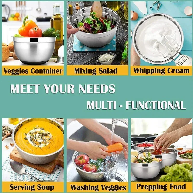 MIXNGRIP – Stainless Steel Mixing Bowl with Non-Slip Silicone Base - Image 6