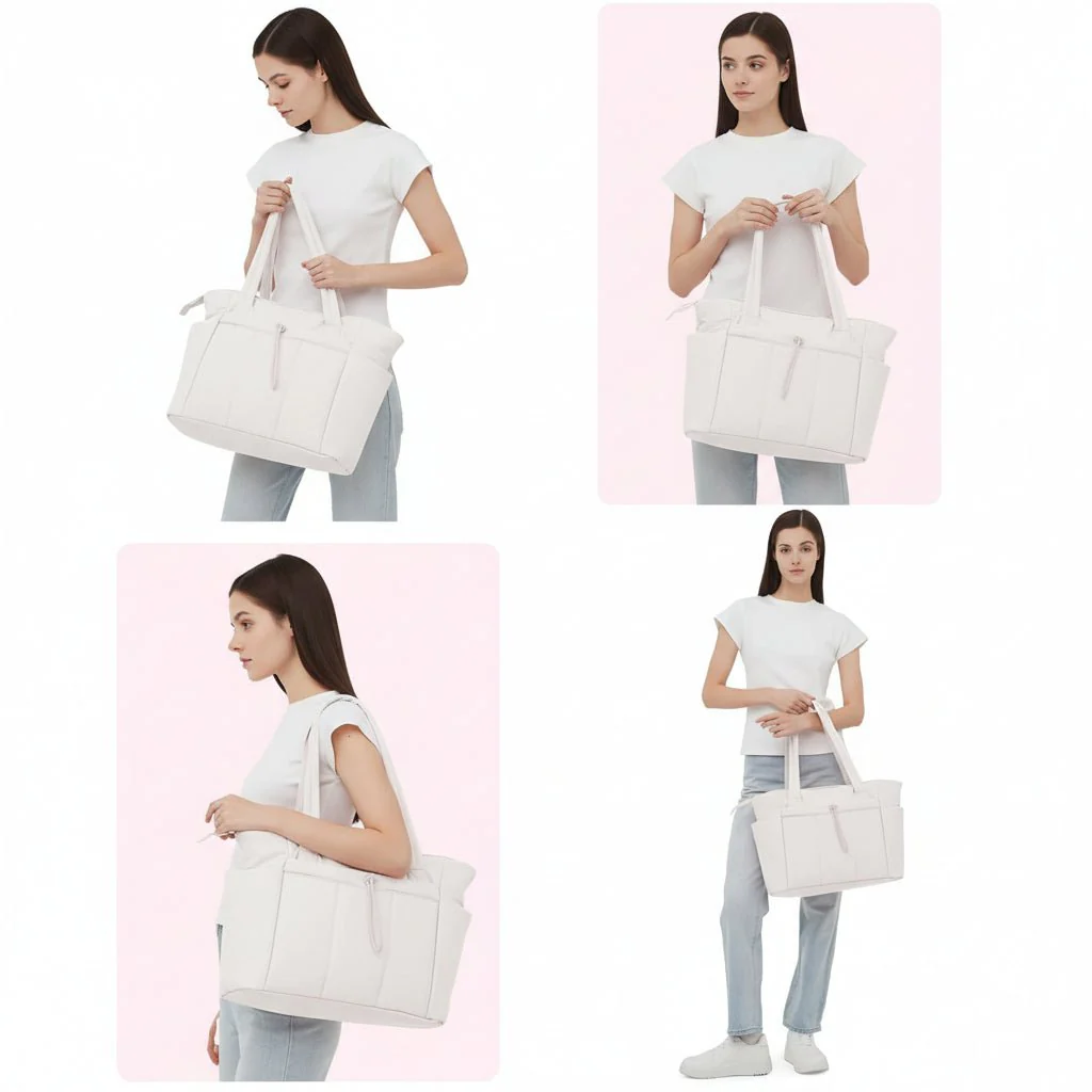 MODPUFF – Quilted Padded All-Purpose Bag for Women with Cup Holder, Laptop Compartment & Suitcase Cover - Image 4