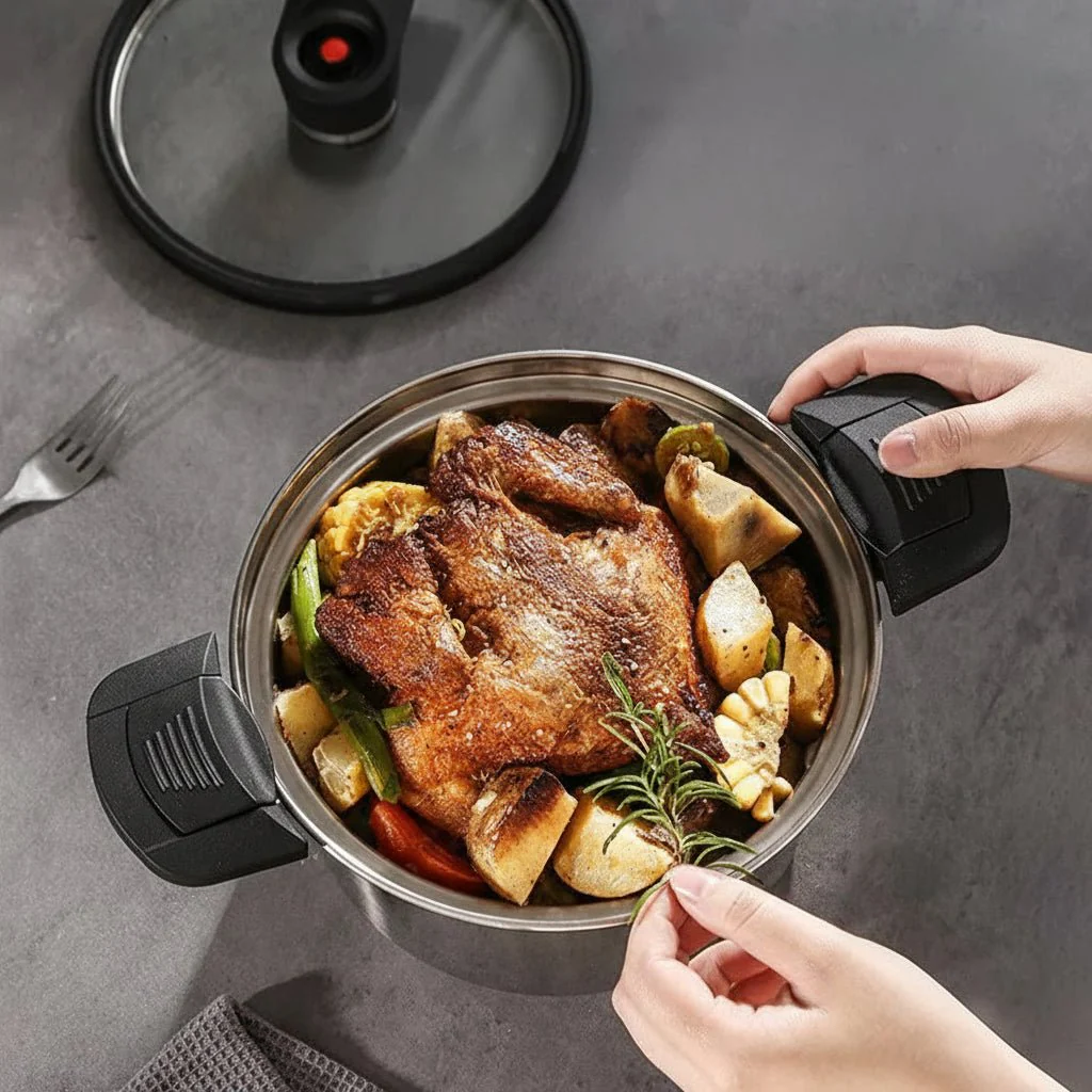 MULTICOOK – Stainless Steel Micro Steam Pressure Cooker for Soups & Stews - Image 4