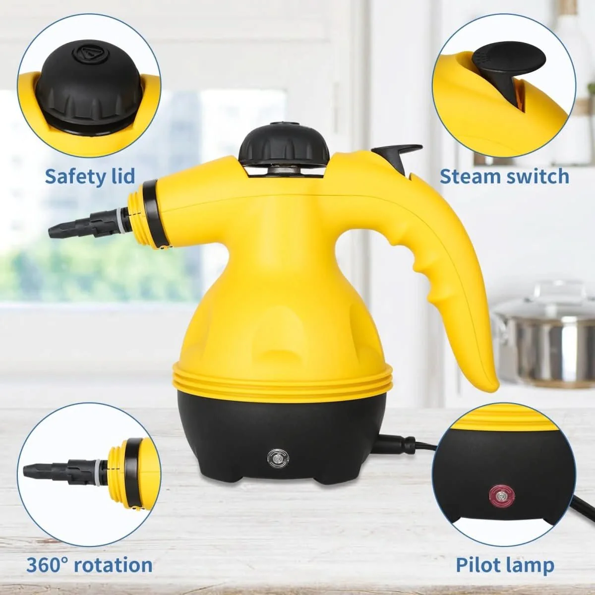 Multifunction Steam Cleaner - Chemical-free steam cleaner with 8 attachments for household, clothes & windows - Image 5