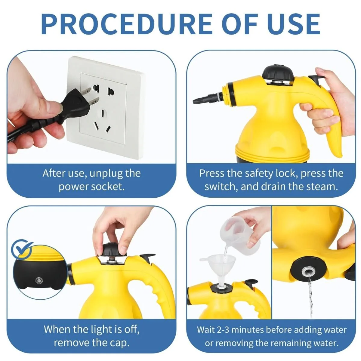Multifunction Steam Cleaner - Chemical-free steam cleaner with 8 attachments for household, clothes & windows - Image 8