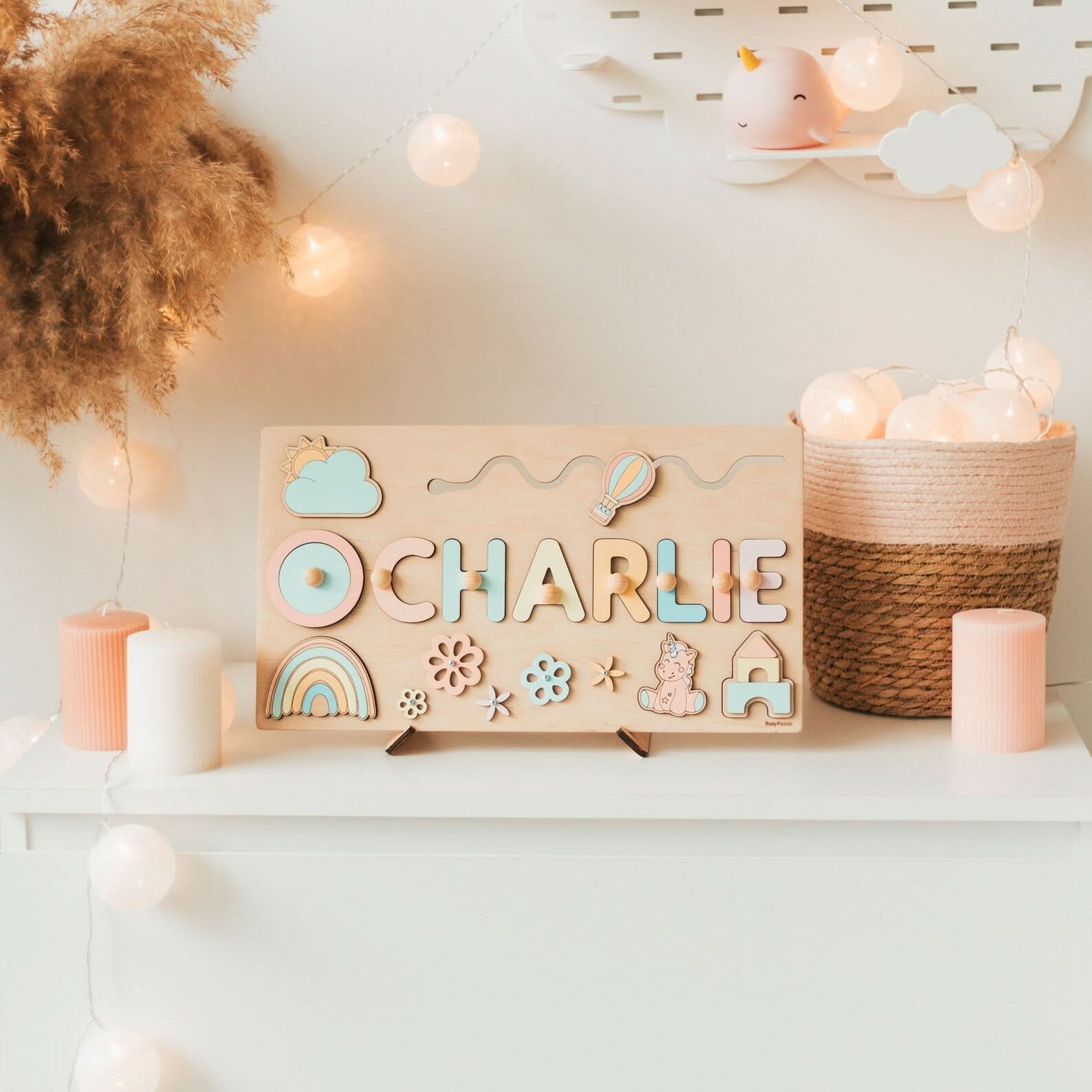 NAMENSSPASS – Personalized Montessori Wooden Puzzle with Name for Early Education & Motor Skills Training - Image 2