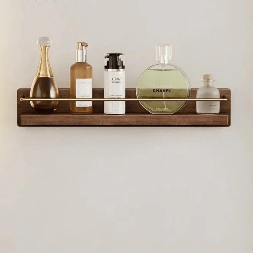 NATURAELLO – Bamboo Wall Coat Rack with Shelf & Sturdy Hooks