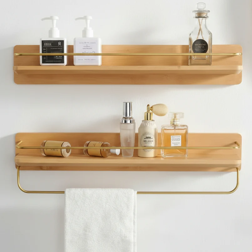 NATURAELLO – Bamboo Wall Coat Rack with Shelf & Sturdy Hooks - Image 4