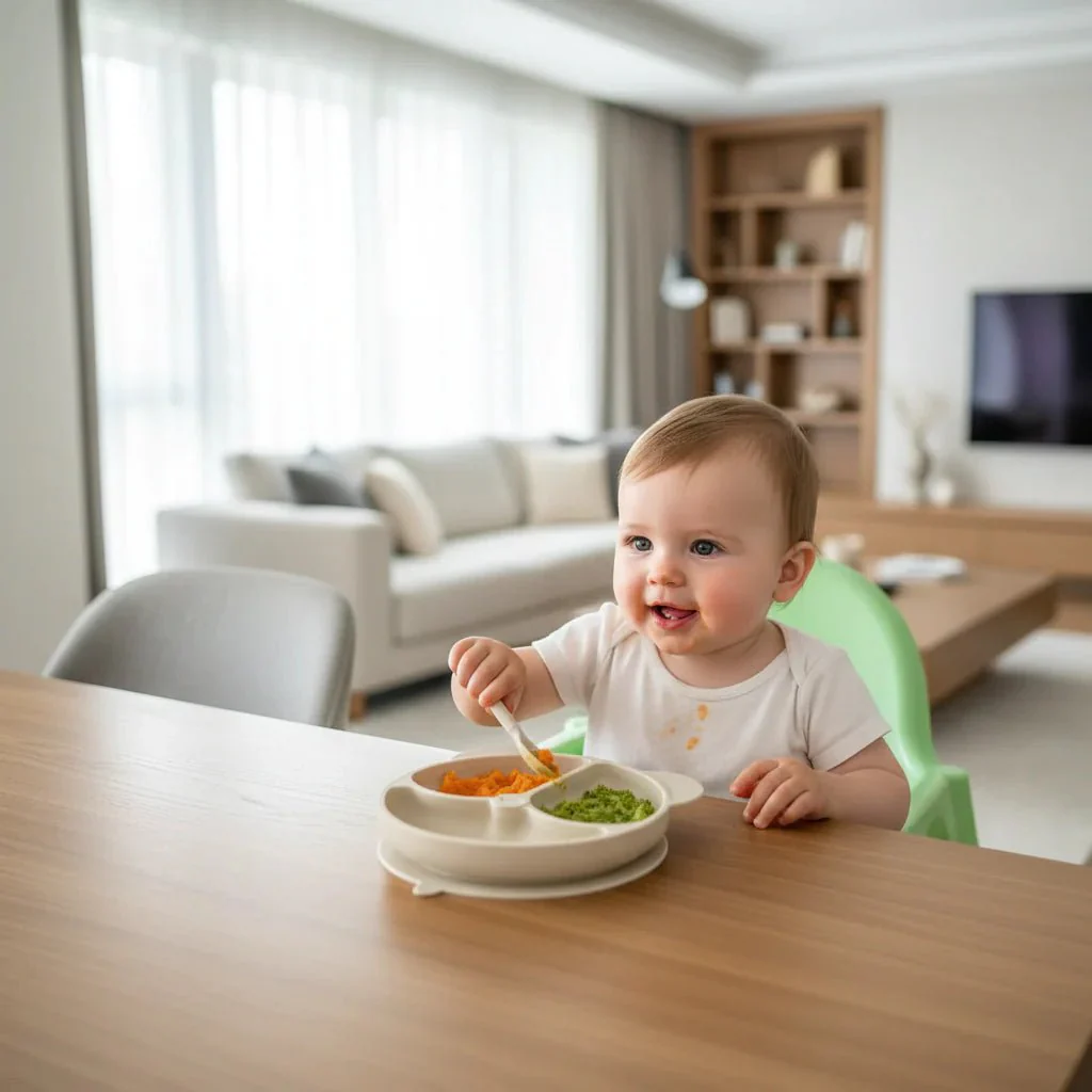 NATURBISS PLATE – Environmentally Friendly Silicone Suction Plate with Cartoon Design (BPA-Free)