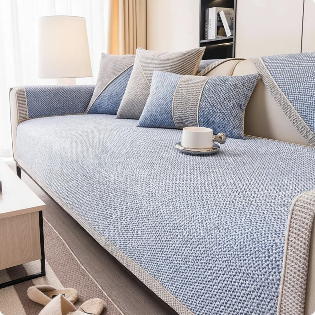 NATURWEFT – Non-slip cotton-linen sofa cover for all seasons - Image 11