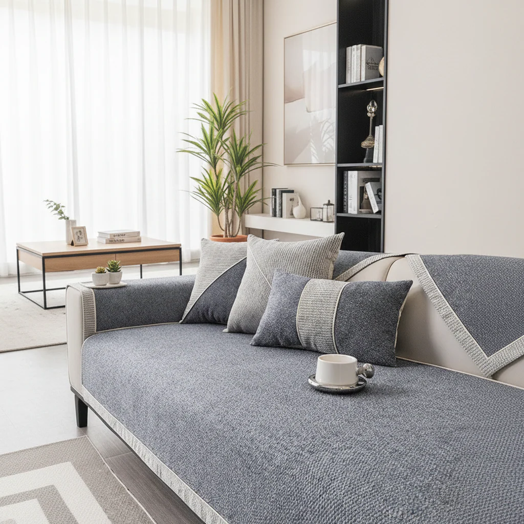 NATURWEFT – Non-slip cotton-linen sofa cover for all seasons - Image 12