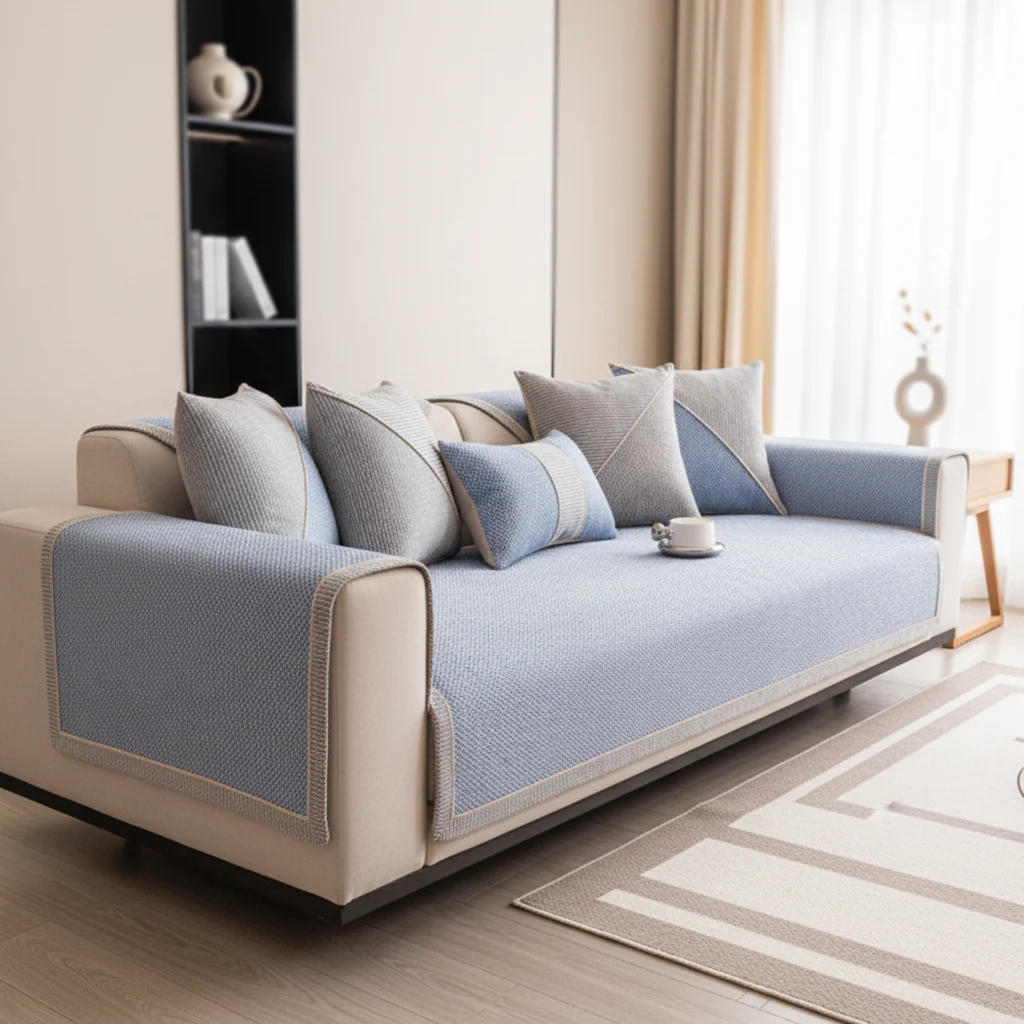NATURWEFT – Non-slip cotton-linen sofa cover for all seasons - Image 13