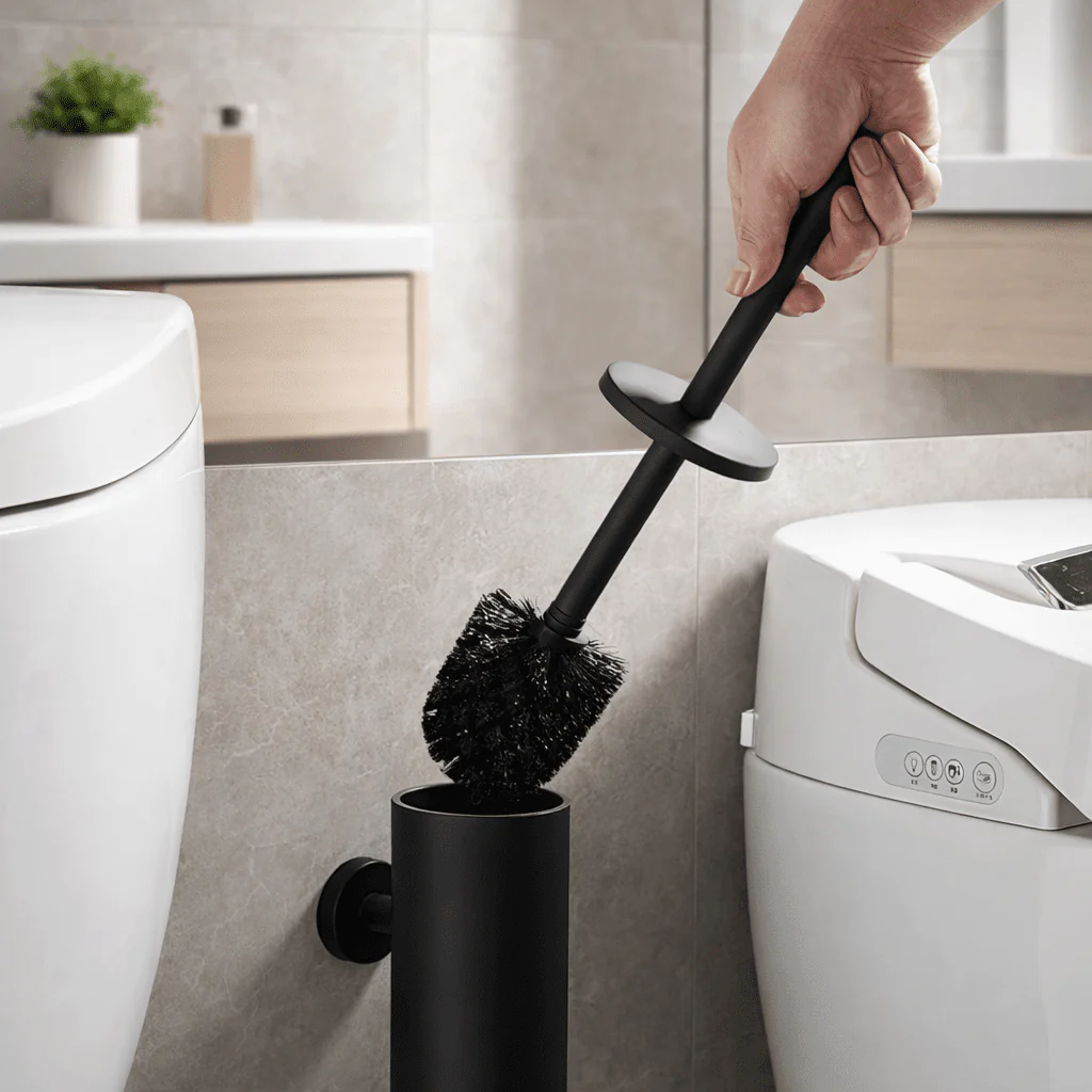 NEATSTEEL – Elegant stainless steel toilet brush set for modern bathrooms - Image 2