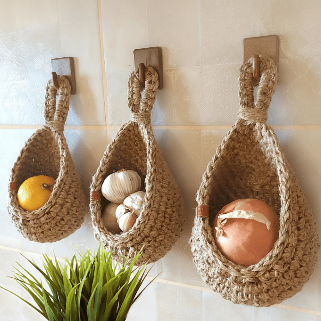 Nestoria – Hanging Jute Basket for Kitchen Storage - Image 2