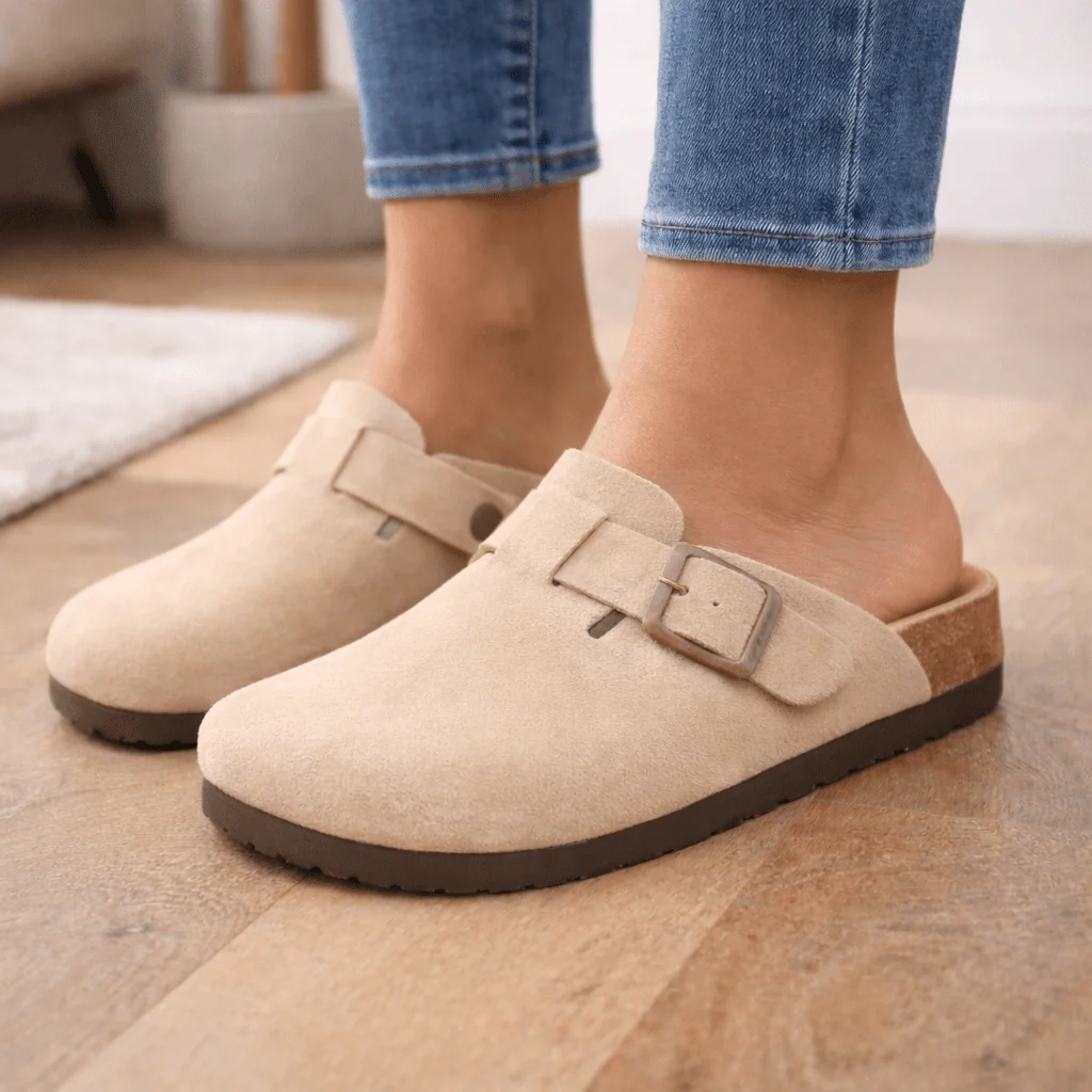 NOLEN – Unisex Suede Clogs with Cushioned Wearing Comfort