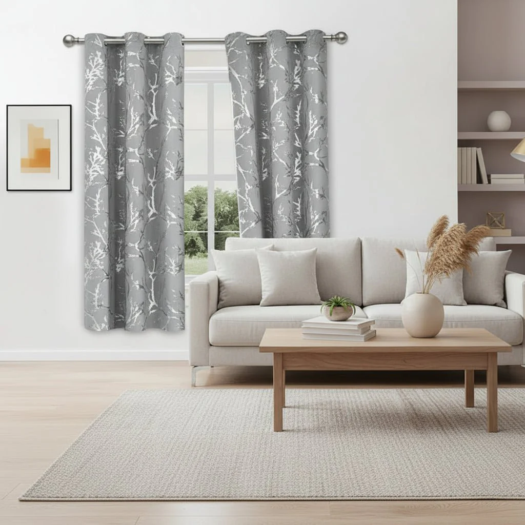 NORDALIS - Elegant Blackout Curtains with Modern Marble & Wave Pattern for Living Spaces - Image 2
