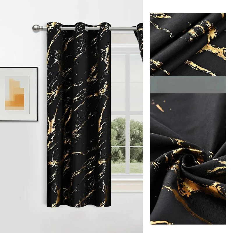 NORDALIS - Elegant Blackout Curtains with Modern Marble & Wave Pattern for Living Spaces - Image 5