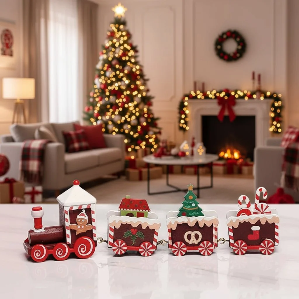 NORTHLINE – Festive Train Christmas Decoration made of Wood and Plastic