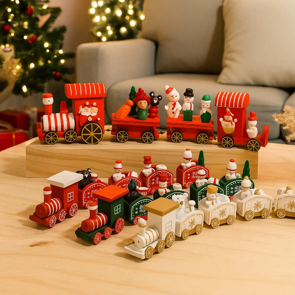 NORTHLINE – Festive Train Christmas Decoration made of Wood and Plastic - Image 2