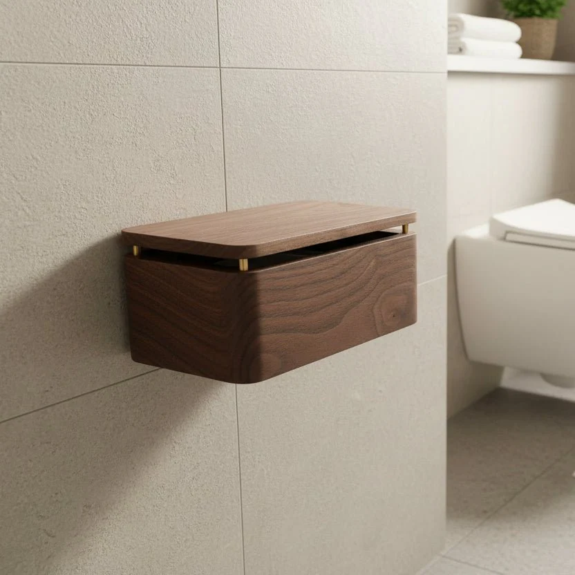 OAKESSENCE – Minimalist Wooden Toilet Paper Holder for Modern Bathrooms - Image 3