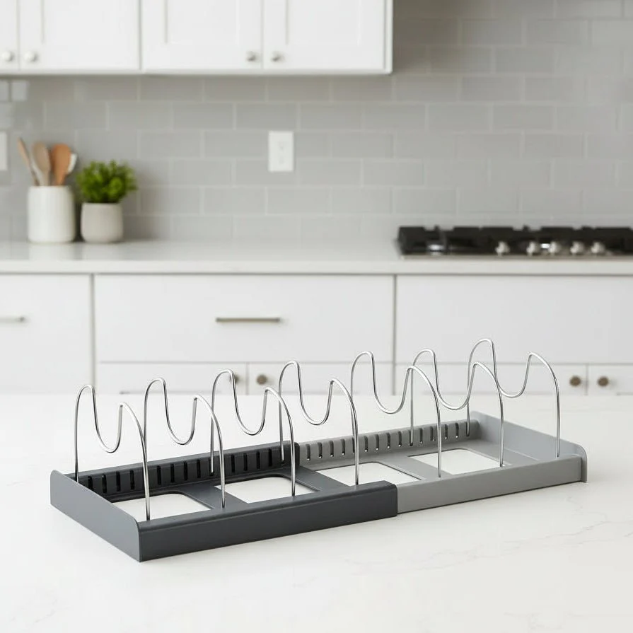 ORGANISET – Adjustable Metal Kitchen Shelf with Non-Slip Feet